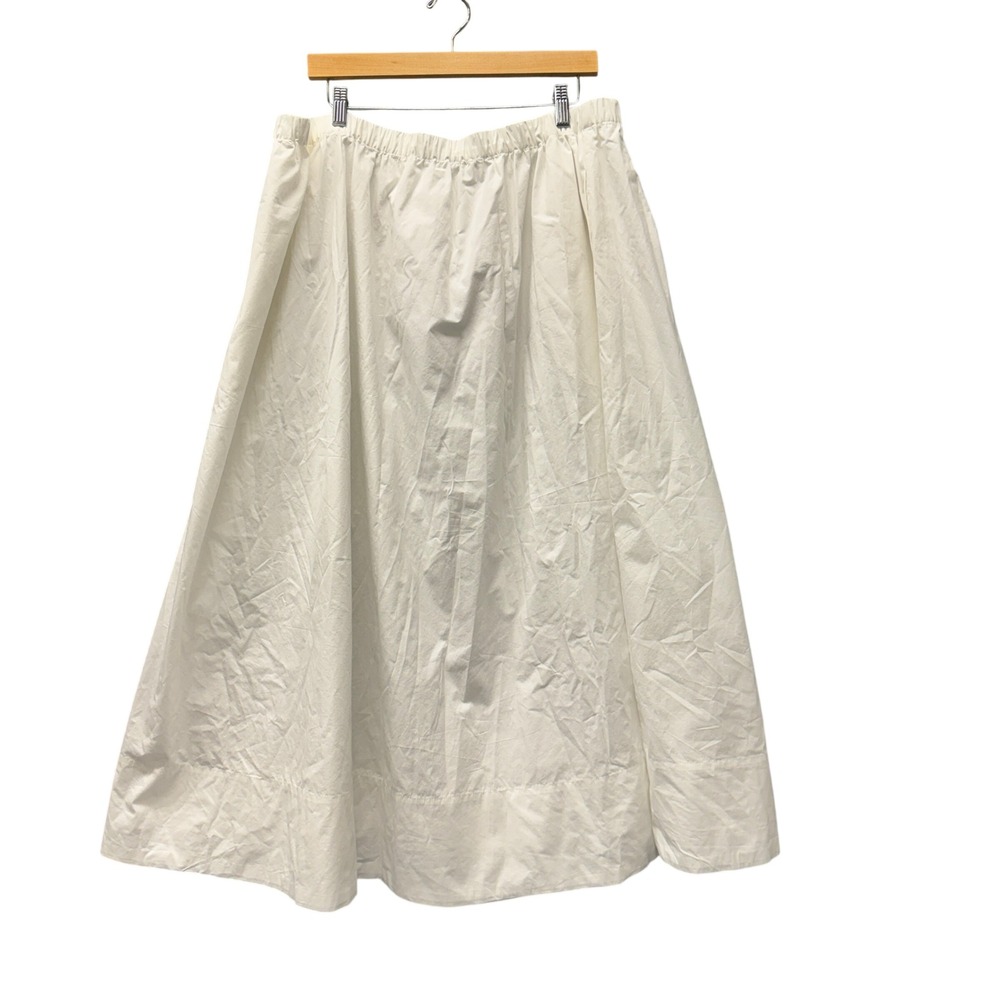 Quince Maxi Skirt Womens XL 100% Organic Cotton Poplin A-line Classic White